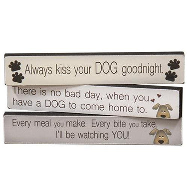 Always Kiss Your Dog Goodnight Mini Stick 3 asstd - The Fox Decor